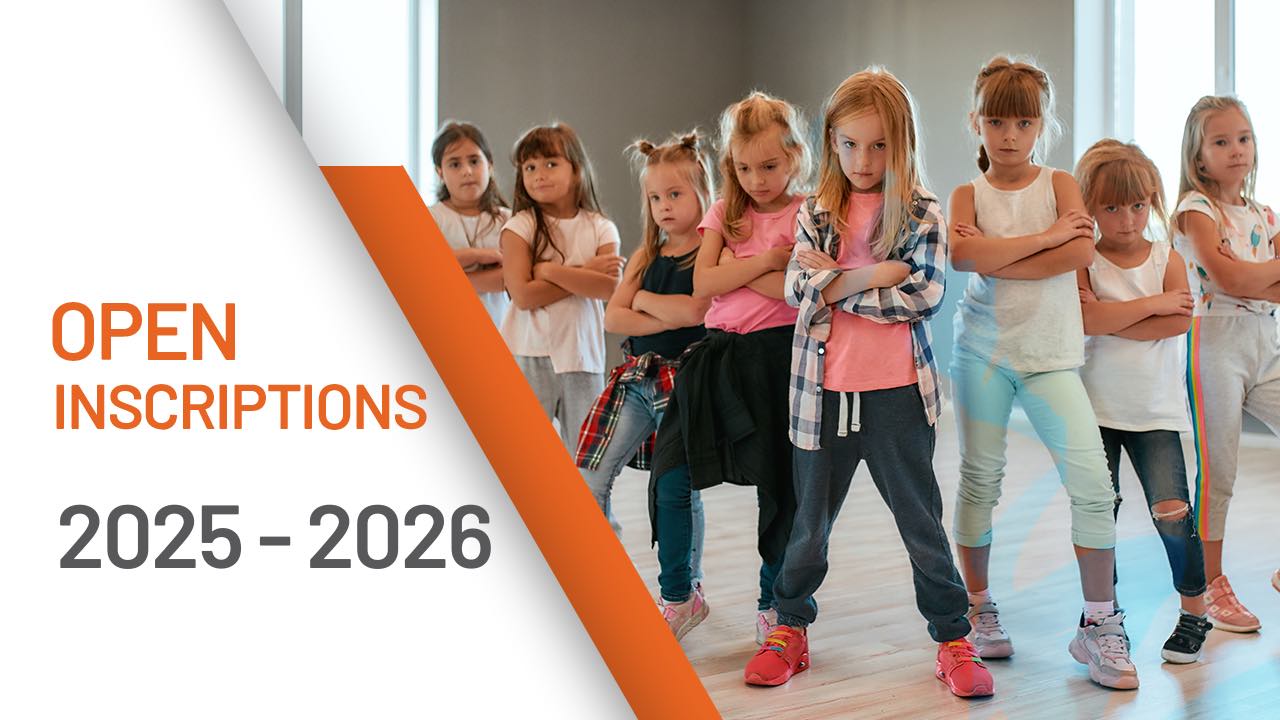 pen enrollment: kids’ urban dance and funky classes 2025–2026 Group of kids dancing funky urban style, promoting Factory Ballet’s open enrollment for 2025–2026